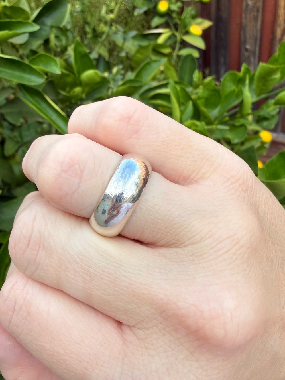 Fine Sterling Silver Dome Band Ring - Silver